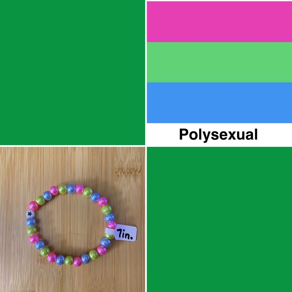 Polysexual Pride Flag Bracelets
